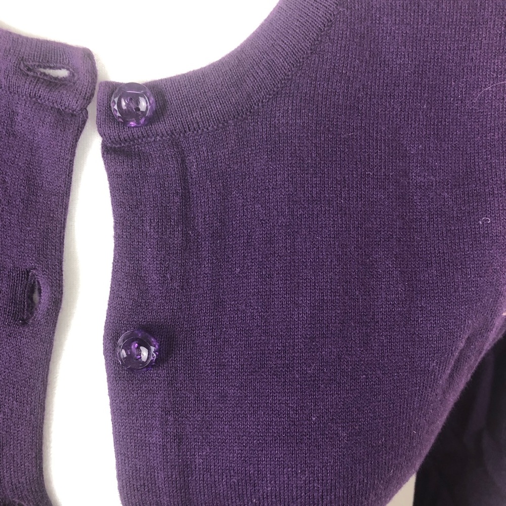 S/P Tommy Hilfiger Eggplant Purple Pima Cotton Cardigan - Picture 2 of 6